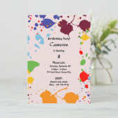 アートをテーマにした第8回バースデーパーティーへの招待 招待状 (スタンド正面)