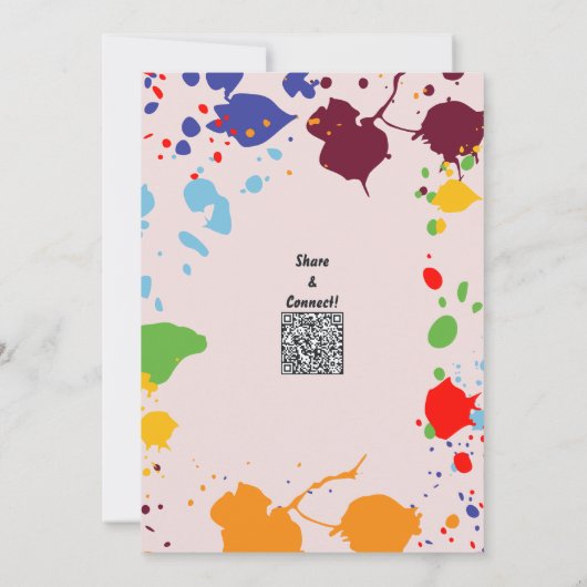 アートをテーマにした第8回バースデーパーティーへの招待 招待状 (裏面)