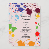アートをテーマにした第8回バースデーパーティーへの招待 招待状 (正面/裏面)