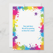アートをパーティーに入カラフル絵を描誕生日 招待状 (裏面)