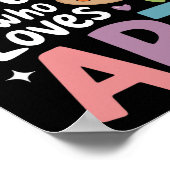 アートを愛する女の子かわいい新学期子 ポスター (角)