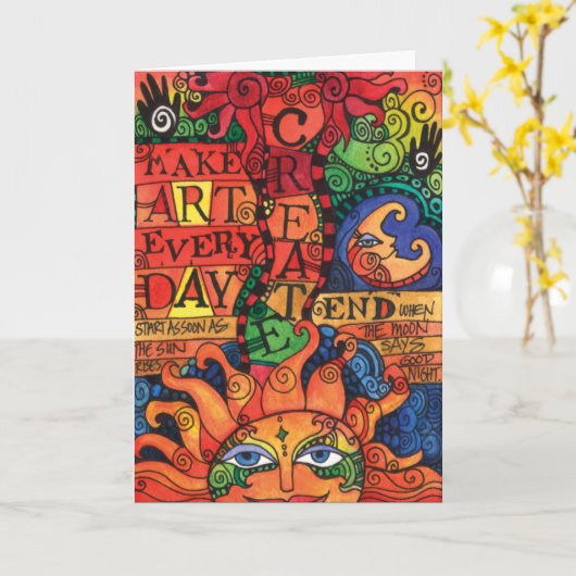 アートを毎日作成 カード (黄色い花)