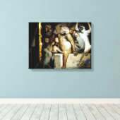 . .アートを見つめるサル キャンバスプリント (インサイチュ (ウッドフロア))