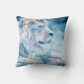 アートアニマルを舞い降りるライオンの雪 クッション (裏面)