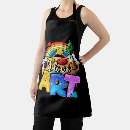 アートアーティストペインターカラフルズ・レ絵画インボが大好き エプロン (インサイチュ)