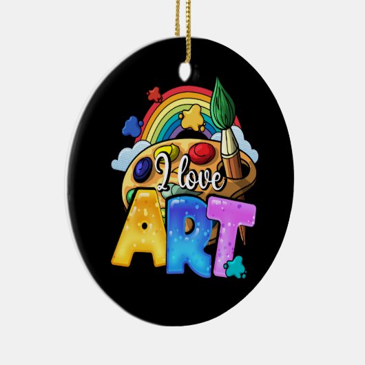 アートアーティストペインターカラフルズ・レ絵画インボが大好き セラミックオーナメント (右)