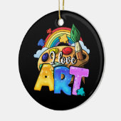 アートアーティストペインターカラフルズ・レ絵画インボが大好き セラミックオーナメント (左)