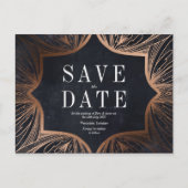 アートアールヌーボーフェイク金ゴールド結婚式SAVE THE DATE ポストカード (正面)
