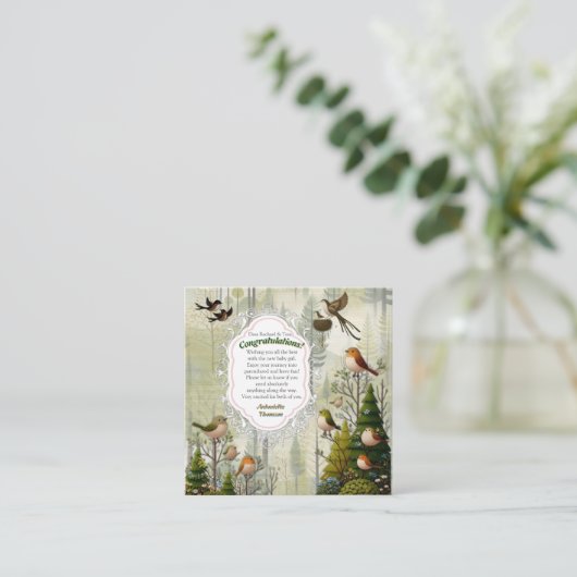 アートイラストレーションモダンのスタイルの単純な鳥 エンクロージャーカード (スタンド正面)