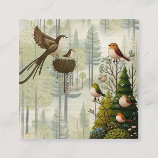 アートイラストレーションモダンのスタイルの単純な鳥 エンクロージャーカード (裏面)