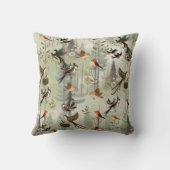 アートイラストレーションモダンのスタイルの単純な鳥 クッション (裏面)