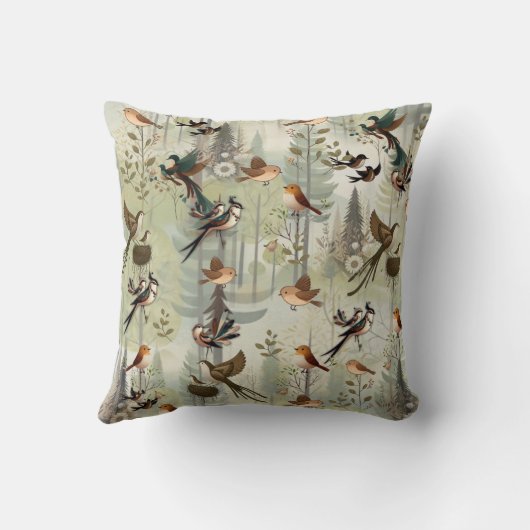 アートイラストレーションモダンのスタイルの単純な鳥 クッション (裏面)