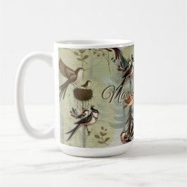 アートイラストレーションモダンのスタイルの単純な鳥 コーヒーマグカップ