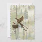 アートイラストレーションモダンのスタイルの単純な鳥 サンキューカード (裏面)