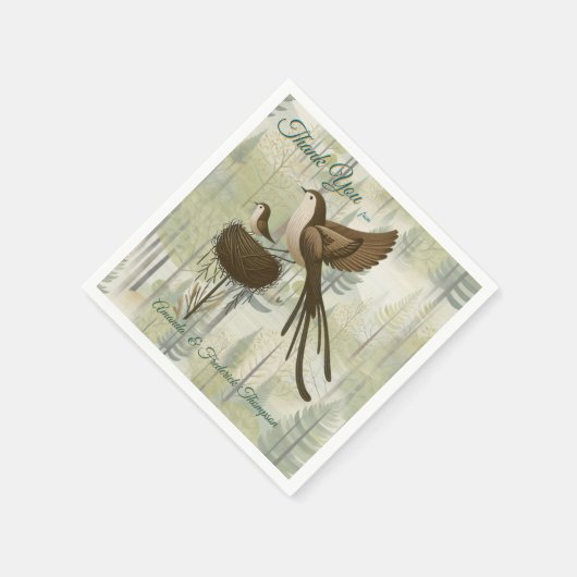 アートイラストレーションモダンのスタイルの単純な鳥 スタンダードカクテルナプキン (角)