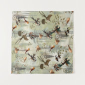 アートイラストレーションモダンのスタイルの単純な鳥 タペストリー (正面(横))