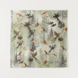 アートイラストレーションモダンのスタイルの単純な鳥 タペストリー