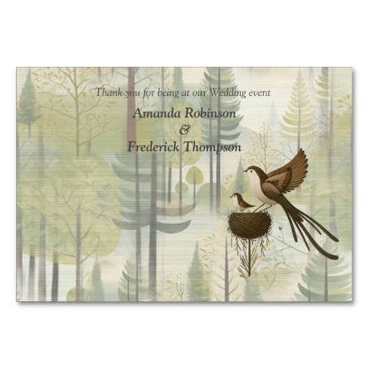 アートイラストレーションモダンのスタイルの単純な鳥 テーブルナンバー (裏面)