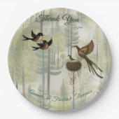 アートイラストレーションモダンのスタイルの単純な鳥 ペーパープレート (正面)