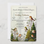 アートイラストレーションモダンのスタイルの単純な鳥 招待状 (正面)