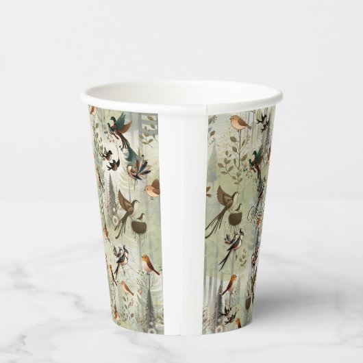 アートイラストレーションモダンのスタイルの単純な鳥 紙コップ (右)