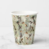 アートイラストレーションモダンのスタイルの単純な鳥 紙コップ (正面)