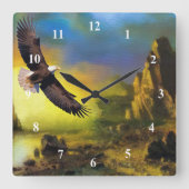 アートイーグルソーアリングウォールクロック スクエア壁時計 (正面)