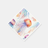 アートウォーターカラークラゲ抽象芸術カラフル スタンダードカクテルナプキン (角)