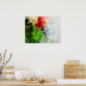 アートウォーターカラーパロットグリーンインパケエギフト ポスター (キッチン)