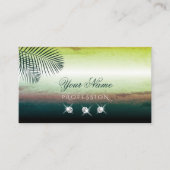 アートウォーターカラー手のひら葉とダイヤモンドモダン 名刺 (正面)