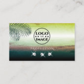 アートウォーター・カラー葉パーム・ダイヤモンドとロゴ 名刺 (正面)