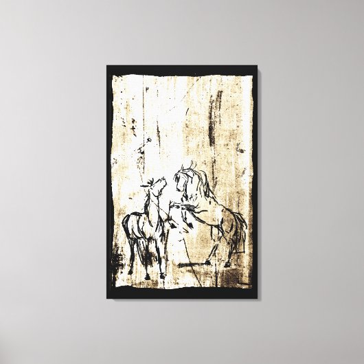 アートウマ科の飼育馬 キャンバスプリント (正面)