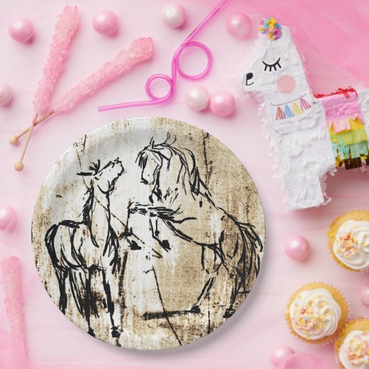 アートウマ科の飼育馬 ペーパープレート (パーティー)