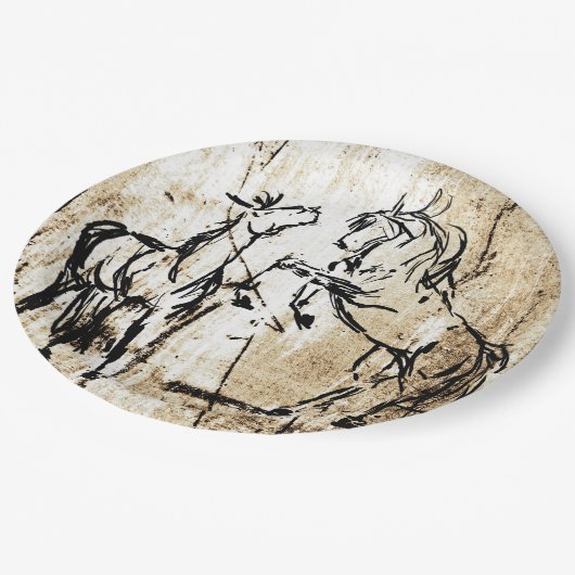 アートウマ科の飼育馬 ペーパープレート (アングル)