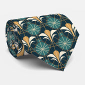 アートエレガントデコ模様タイルのネックタイ ネクタイ (ロール)