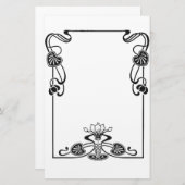 アートエレガントヌオボフローラ白黒スクロール 便箋 (正面/裏面)