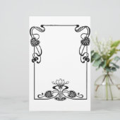 アートエレガントヌオボフローラ白黒スクロール 便箋 (スタンド正面)