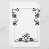 アートエレガントヌオボフローラ白黒スクロール 便箋 (正面/裏面)