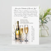アートオブライトスケッチシャンパンブライダルシャワー 招待状 (スタンド正面)