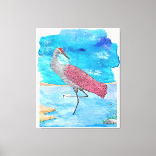 アートオブライフシリーズアーティストクレーン | Flamingo おもしろい キャンバスプリント (正面)