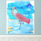アートオブライフシリーズアーティストクレーン | Flamingo おもしろい キャンバスプリント (インサイチュ (ウッドフロア))