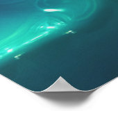 アートオーガニック溶融プラスチック軟波深いブルー ポスター (角)