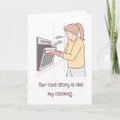 アートカップルモダンラブハートウォーミングバレンタインデー カード (正面)