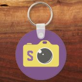 アートカメポップ・アートのラパープルイエローモノグラム キーホルダー (正面)