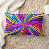 アートカラフルらせん状 ランバークッション (ブランケット)