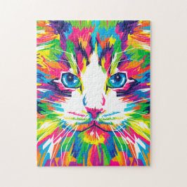 アートカラフルエステティック猫写真猫アートアブストラア ジグソーパズル