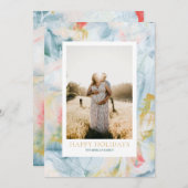 アートカラフルクリスマスホリデーフォトグリーティングカード シーズンカード (正面/裏面)