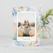 アートカラフルクリスマスホリデーフォトグリーティングカード シーズンカード (スタンド正面)