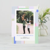 アートカラフルクリスマスホリデーフォトグリーティングカード シーズンカード (スタンド正面)