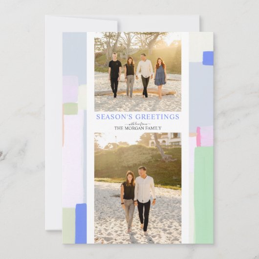 アートカラフルクリスマスホリデーフォトグリーティングカード シーズンカード (正面)